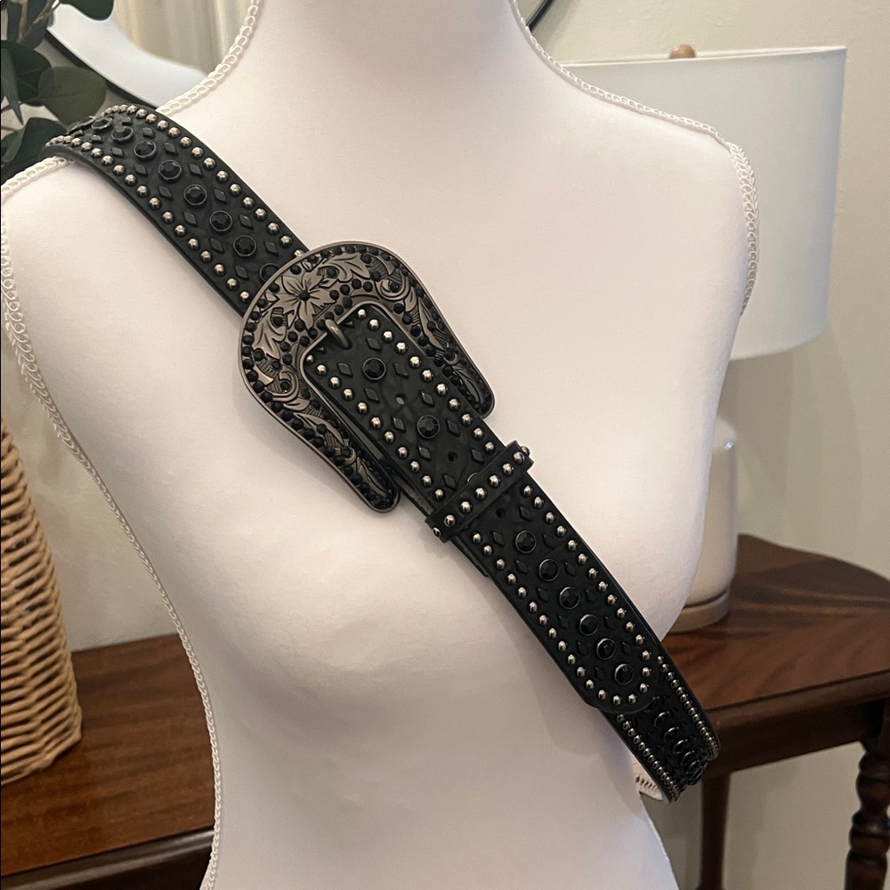 Black Studded Women's Belt
